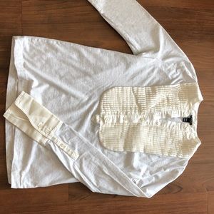 J Crew Jersey w “Tuxedo” Trim